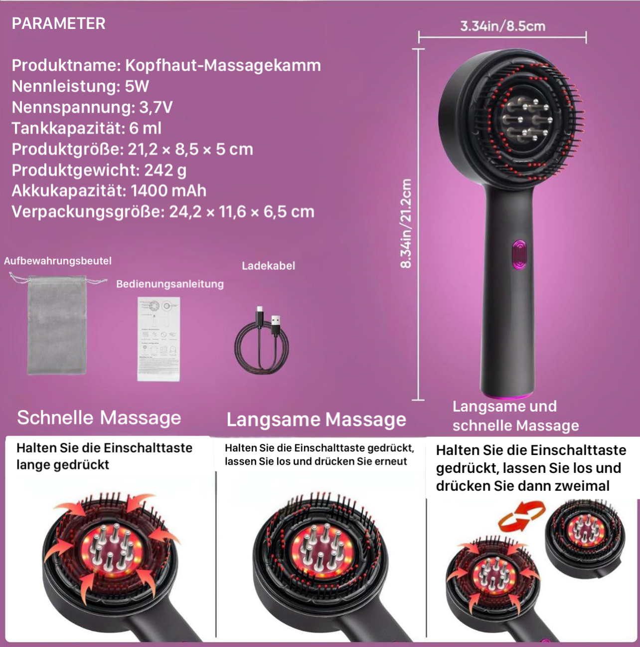 Fluffy Comb Kopfhaut-Massager