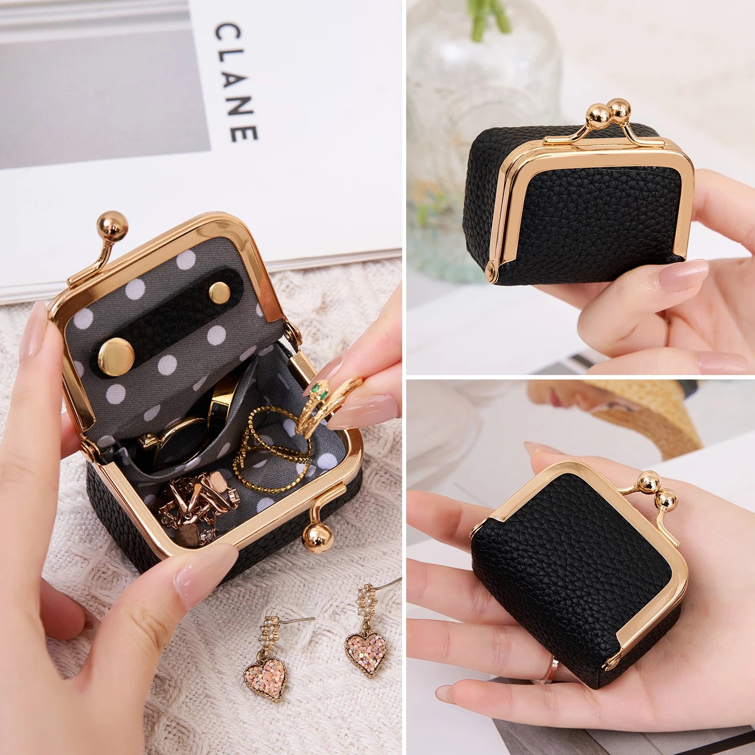 PARYON Mini-Täschchen mit Bügelverschluss – für Schmuck & Münzen
