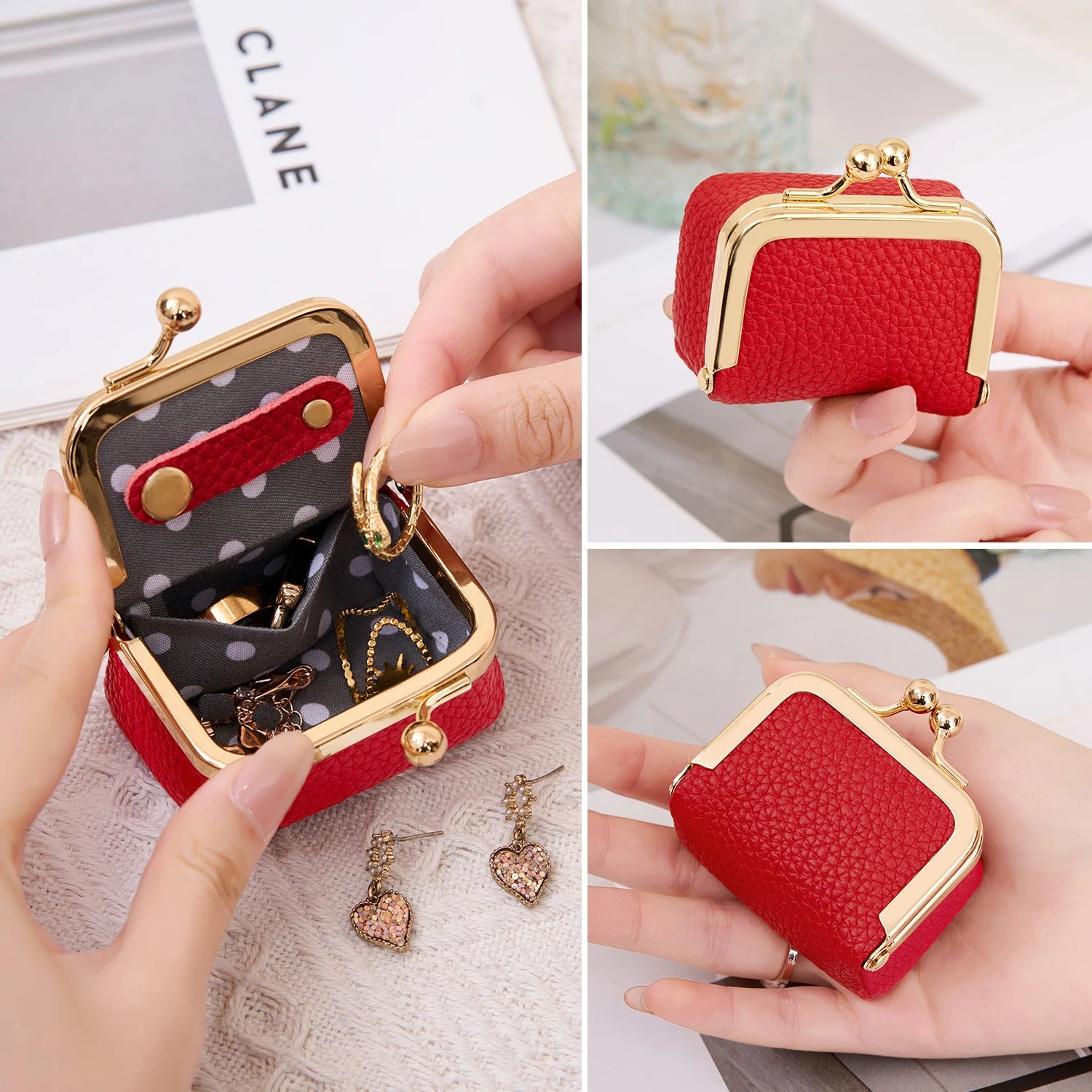 PARYON Mini-Täschchen mit Bügelverschluss – für Schmuck & Münzen