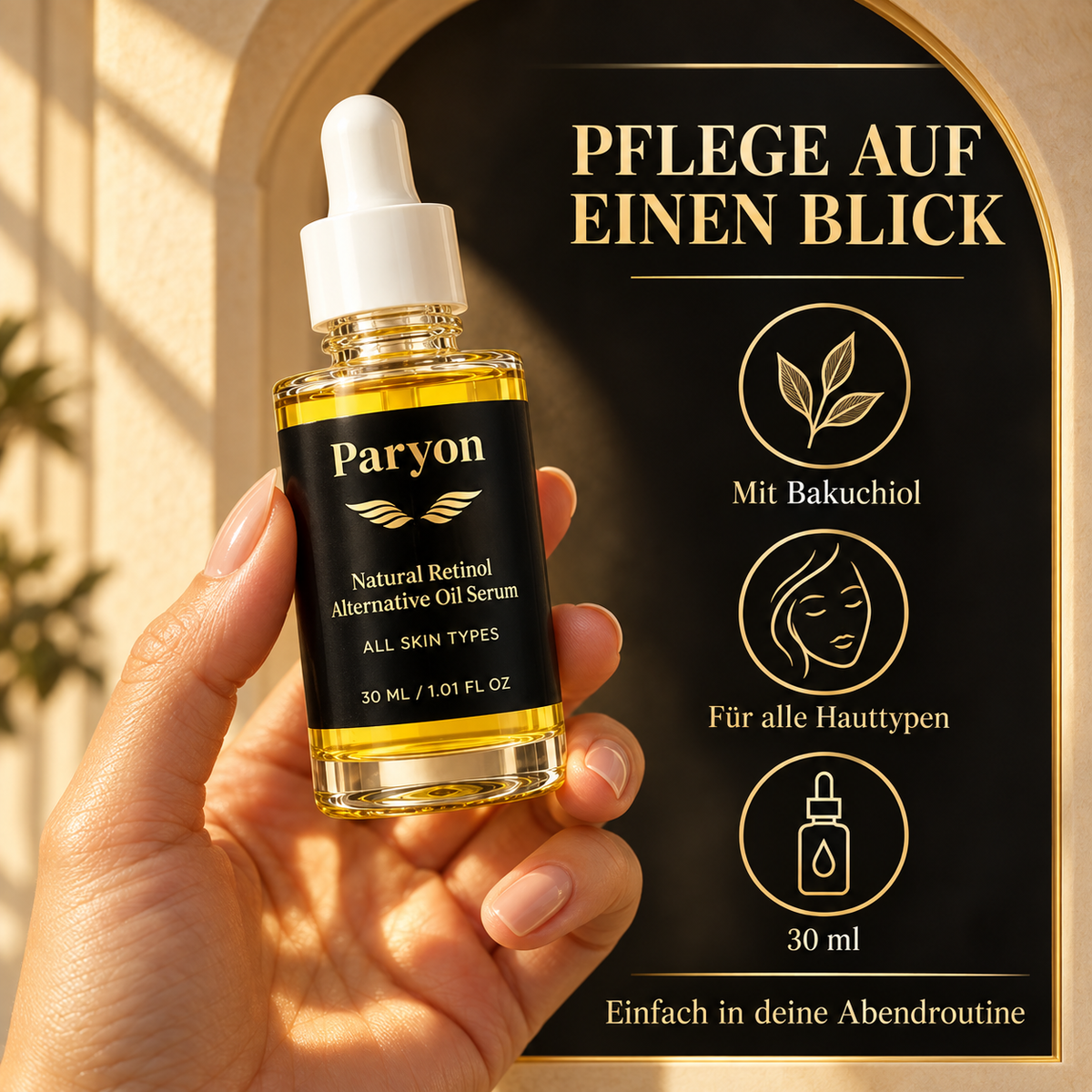 PARYON Ölserum – Bakuchiol, alle Hauttypen, 30 ml