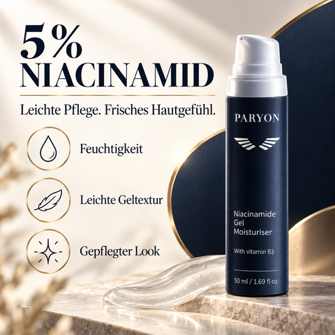 PARYON Niacinamide Gel Moisturiser 50 ml – 5 % Niacinamid, Feuchtigkeit und leichte Geltextur
