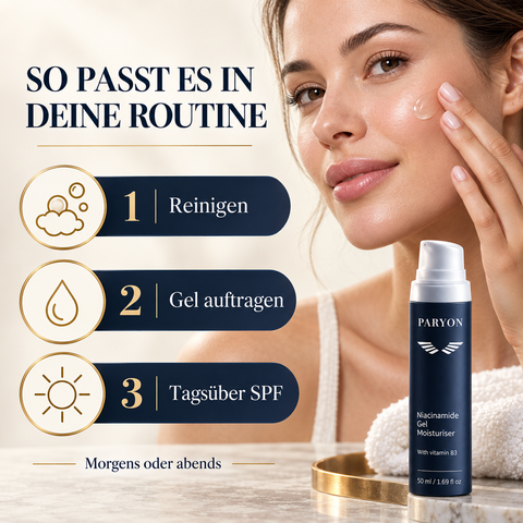PARYON Niacinamide Gel Moisturiser 50 ml – Anwendung in der Pflegeroutine